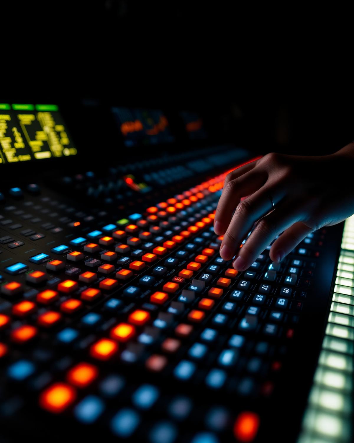 Console lumière et boutons illuminés